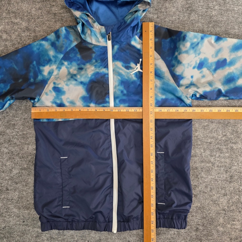 Air Jordan Windbreaker Jacket Kids XL 13-15 Years Blue Tie Dye Full Zip Hooded - Picture 11 of 13